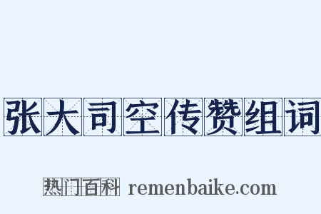 张大司空传赞组词是什么意思的图片